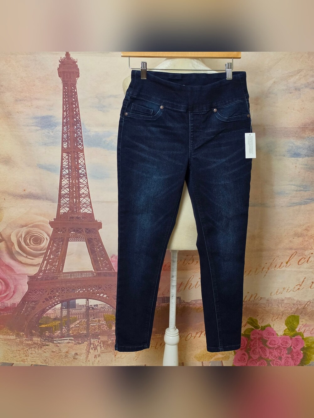 NEW DG2 By Diane Gilman Dark Blue Slim Stretch Jeans Sz PS